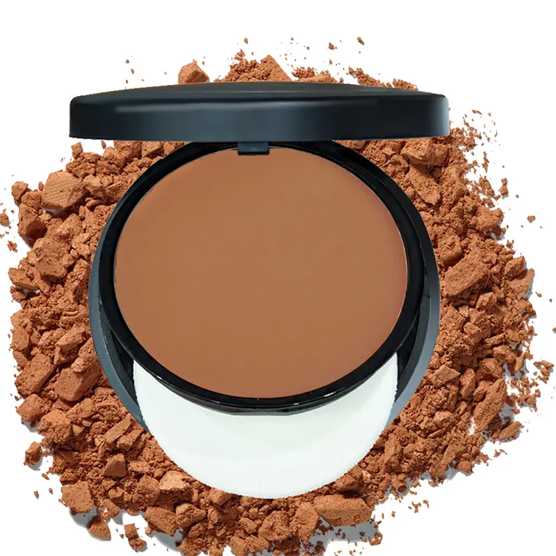 6 Color Contouring Powder Palette Dark Skin Foundation Oil Control Face Powder Makeup Waterproof Pressed Powder with Powder Puff