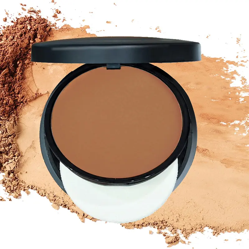 6 Color Contouring Powder Palette Dark Skin Foundation Oil Control Face Powder Makeup Waterproof Pressed Powder with Powder Puff