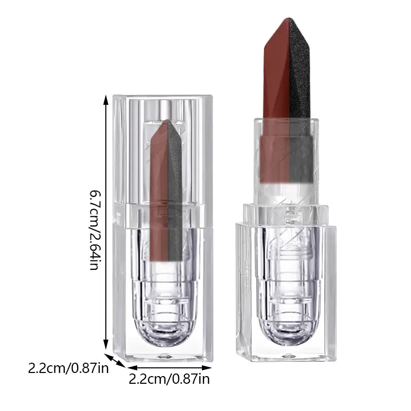 Two-tone Matte Waterproof Velvet Nude Lipstick Sexy Red Brown Pigments Makeup Long Lasting Profissional ﻿