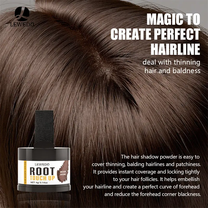 1/2pcs Hair Line Powder Black Root Up Natural Instant Waterproof Hairline Shadow Concealer Coverage Paint Repair Fill In Hair