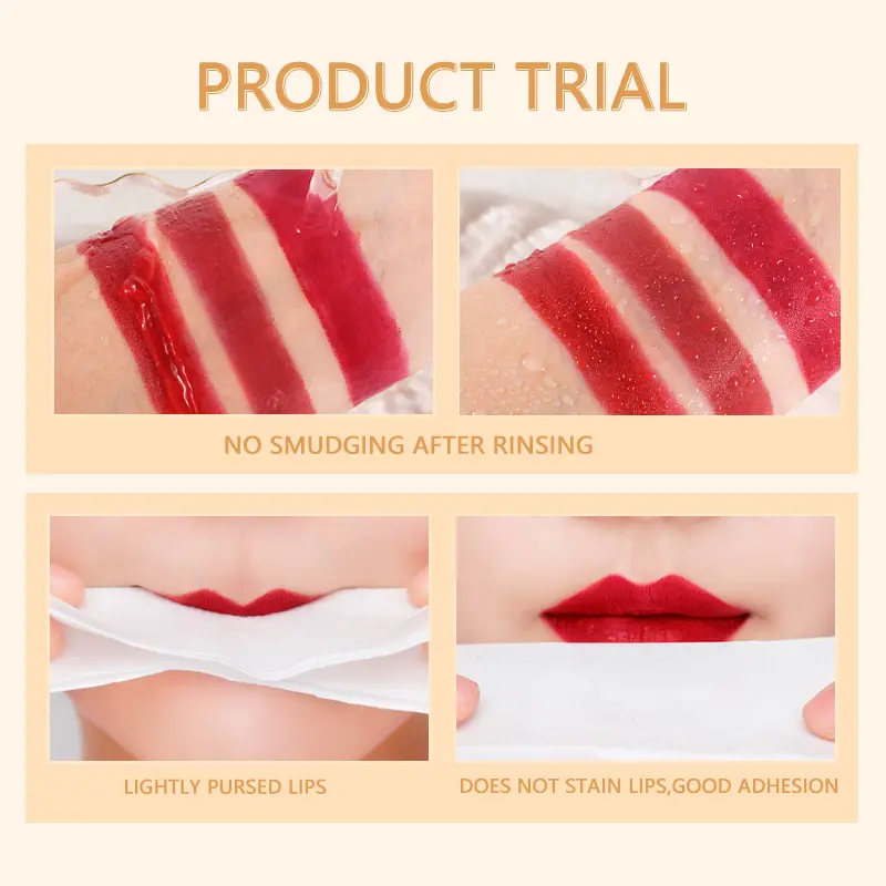 Waterproof 24 Hours Velvet Matte Lip Gloss, Moisturizing, Long Lasting Sexy Red Lip Tint Makeup Cosmetic LipGloss