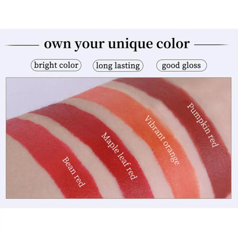 4Colors Cigarette Matte Lipstick Set,Smudgeproof Nude Lipstick Long Lasting Lip Glaze & Waterproof Velvet Finish Lip Tint