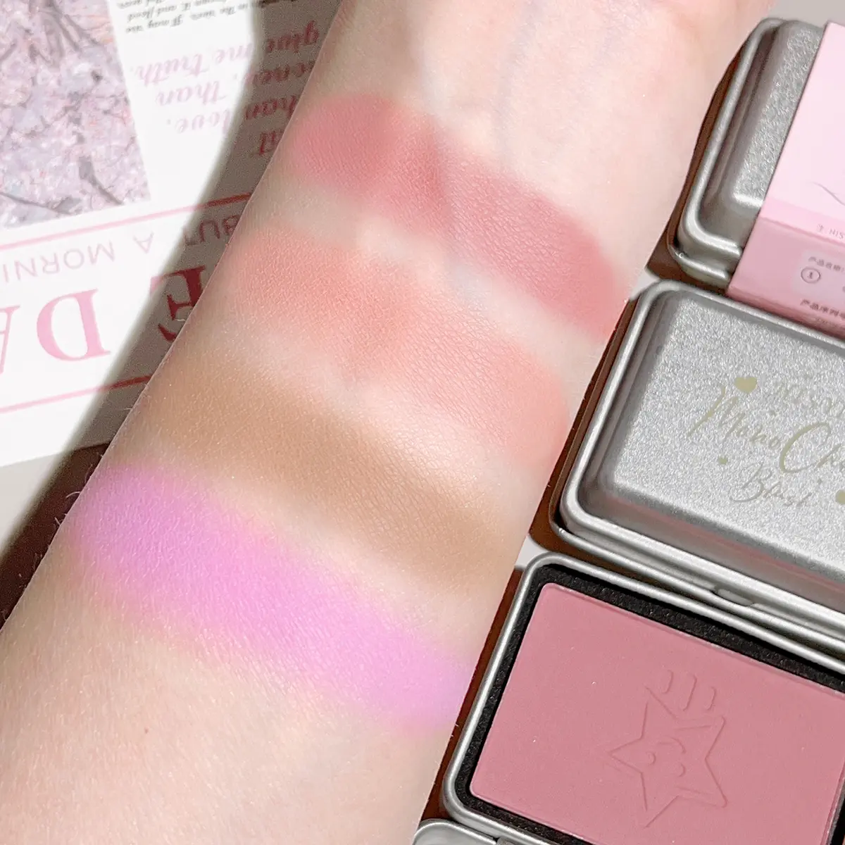 HISYI Aquatic clear monochrome blush, natural whitening, large capacity matte, easy-to-color monochrome rouge blush plate
