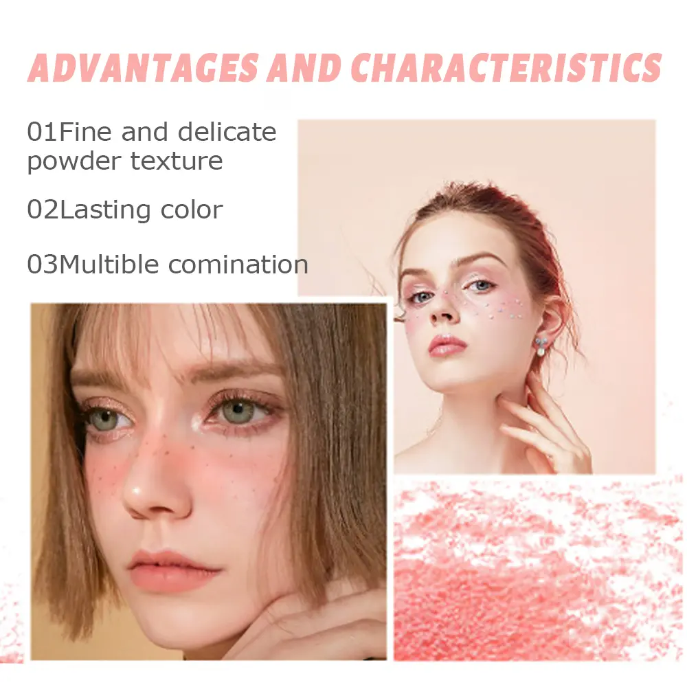 HISYI Aquatic clear monochrome blush, natural whitening, large capacity matte, easy-to-color monochrome rouge blush plate