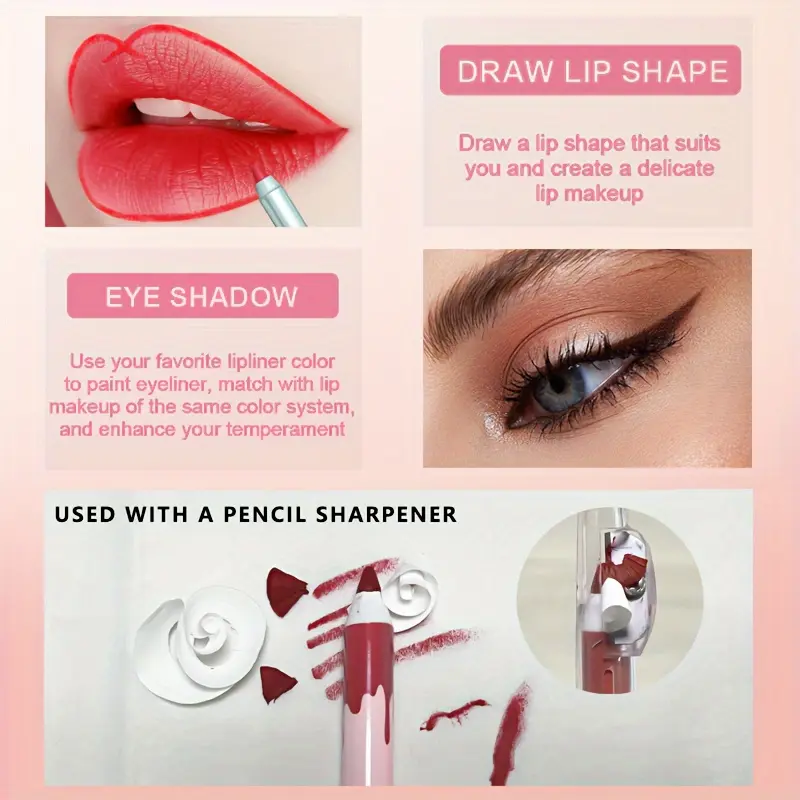 12color Waterproof Lasting Wooden Matte Lip Liner Pencil Natural Lips Makeup Nude Pink Lip Liner Outline The Lips Contour Makeup