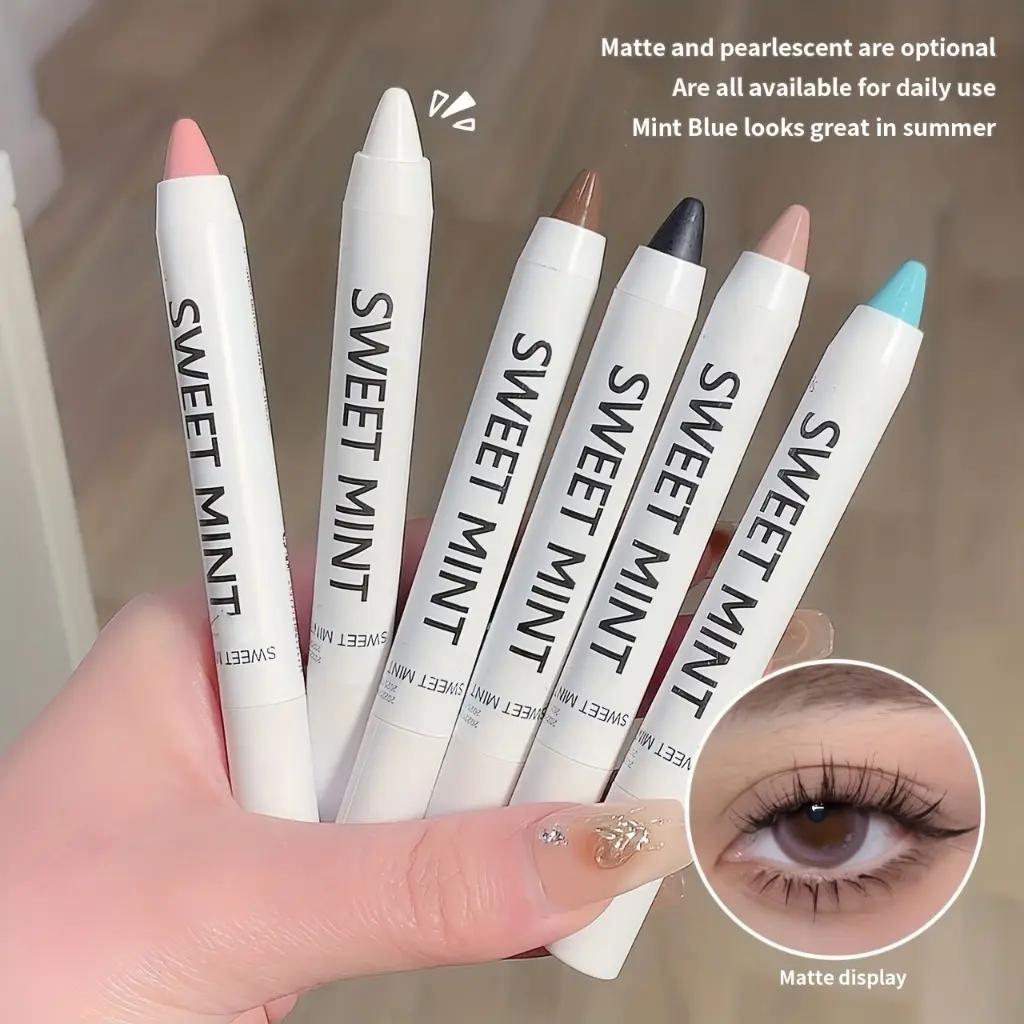 10 Colors Lying Silkworm Pen Highlighter Matte Shimmer Waterproof  Long-lasting Pigmented Eyeshadow Stick