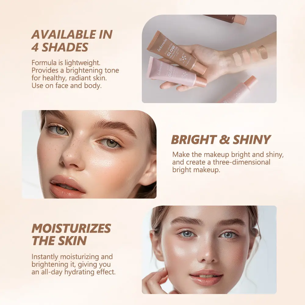 Lakerain Light Foundation Liquid Natural Concealer For Long Duration Waterproof Makeup And Contortion Highlights 4 Colors