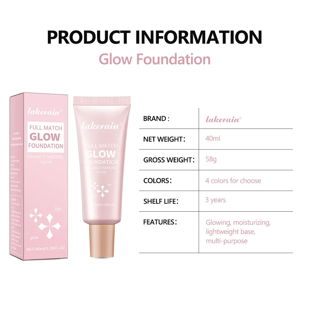 Lakerain Light Foundation Liquid Natural Concealer For Long Duration Waterproof Makeup And Contortion Highlights 4 Colors
