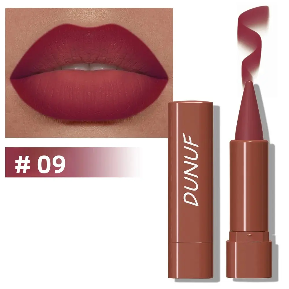 9 Colors Gradient Matte Lip Liner Waterproof Non-Sticky Velvet Lipstick Black Brown Contouring Tint Crayon Lip Makeup