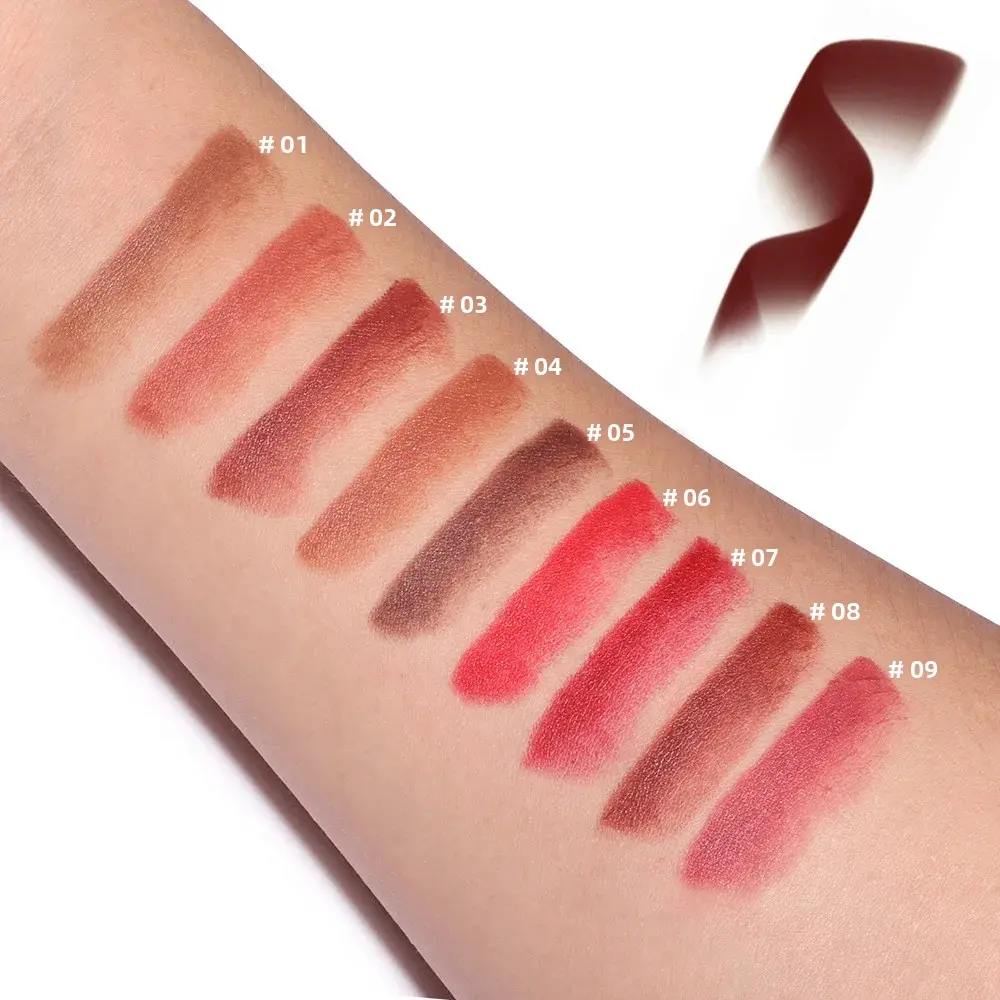 9 Colors Gradient Matte Lip Liner Waterproof Non-Sticky Velvet Lipstick Black Brown Contouring Tint Crayon Lip Makeup