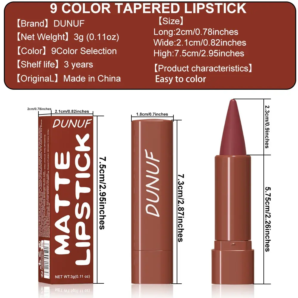 9 Colors Gradient Matte Lip Liner Waterproof Non-Sticky Velvet Lipstick Black Brown Contouring Tint Crayon Lip Makeup