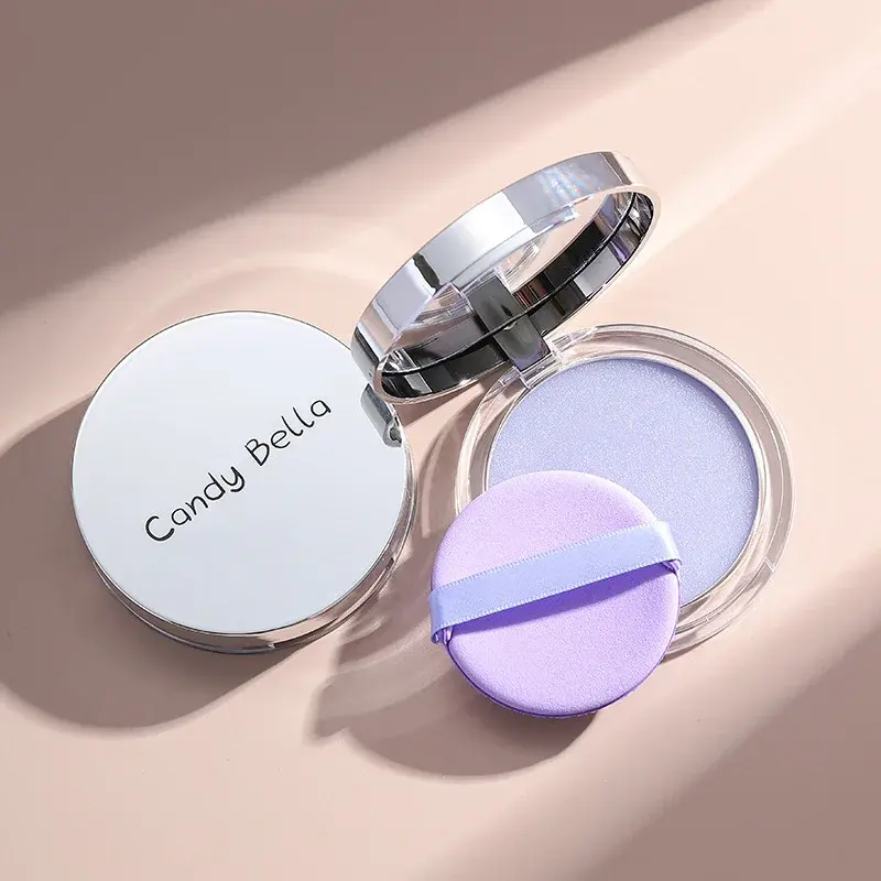 Oil Control Setting Powder Long-Lasting Waterproof Concealer Transparent Jelly Matte Compact Face Powder Cake with Puff Makeup