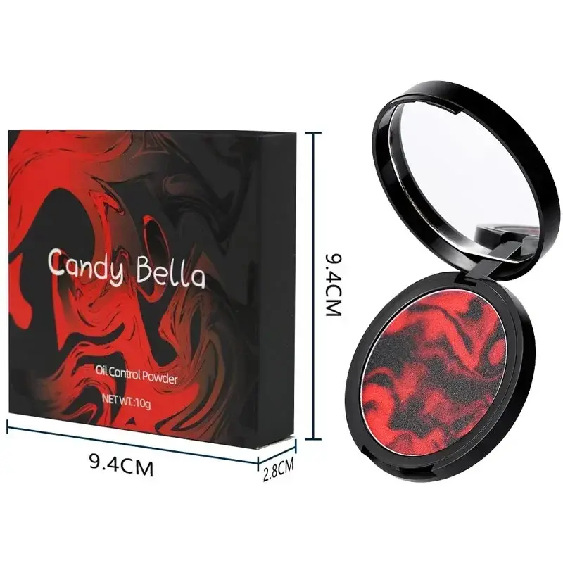 Oil Control Setting Powder Long-Lasting Waterproof Concealer Transparent Jelly Matte Compact Face Powder Cake with Puff Makeup