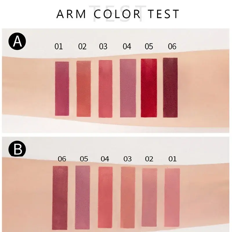6pcs/1pcs Waterproof Lipgloss Makeup Lightweight Matte Lip Cosmetics Long Lasting Velvet Lipstick Moisturizing Sexy Lips Makeup