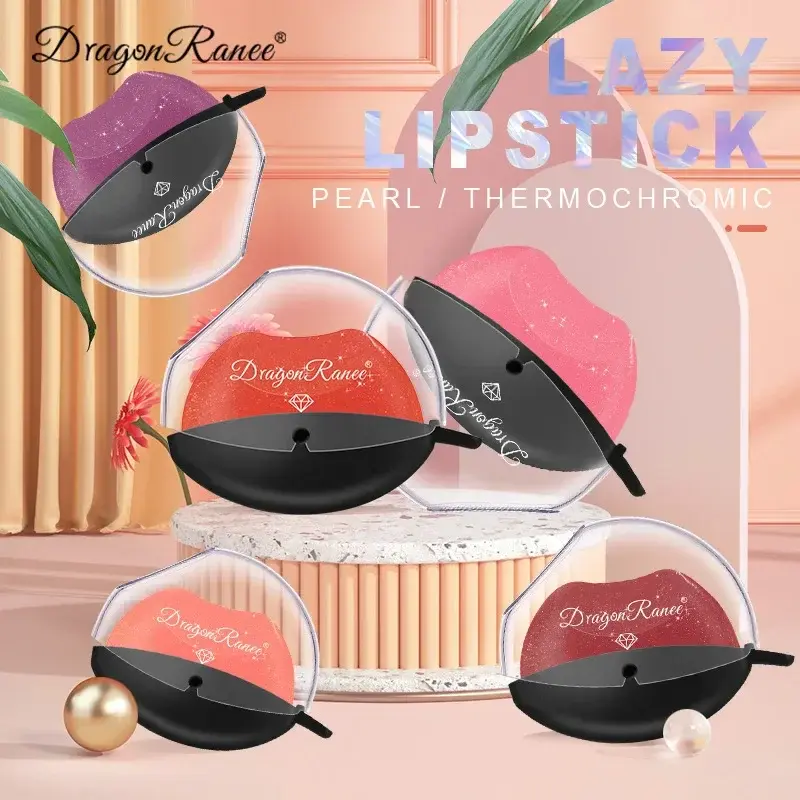 Purple Pearl Glitter Temperature Change Lipstick Moisturize Color Changing Lazy Lip Seal Tint Balm Lasting Waterproof Maquillaje