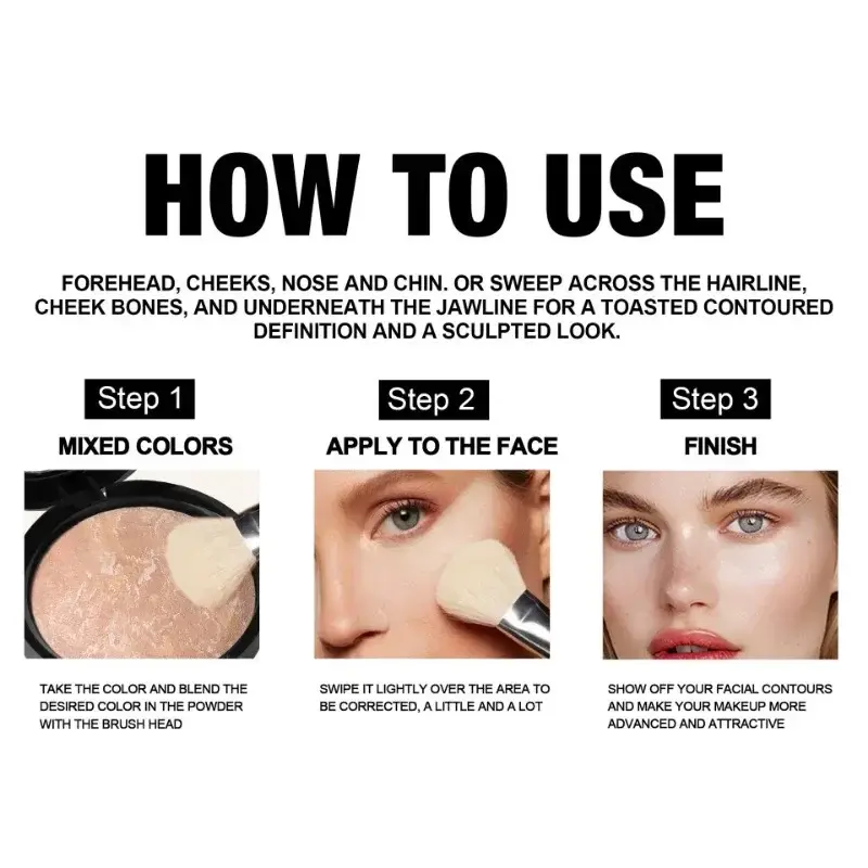 Face Oil-control Pressed Powder Marble Color Scheme Lasting Setting Powder Cover Fine Shine High Gloss Contouring Makeup Powder
