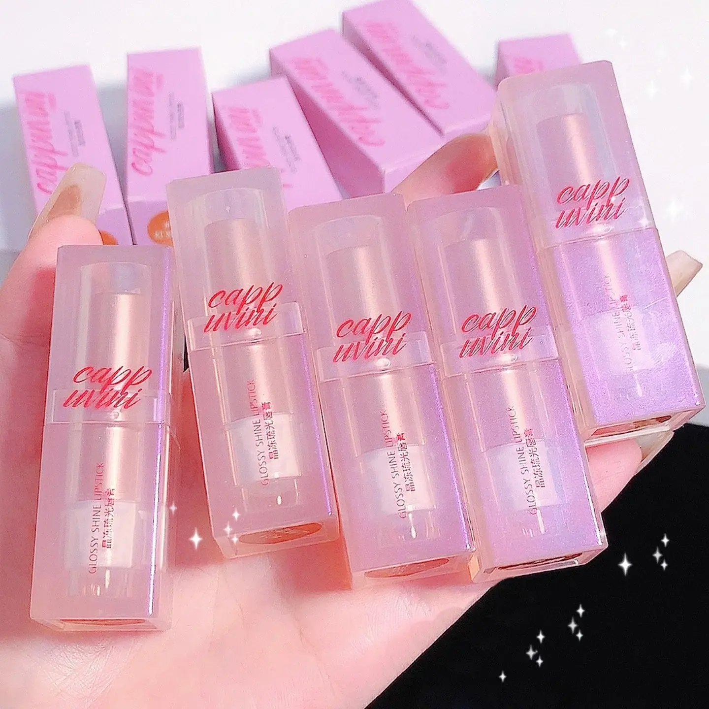 Jelly Brownish Red Lipstick Waterproof Lip Plumper Gloss Crystal Water Lip Tint Korean Long-lasting Lips Plumper Korean Makeup