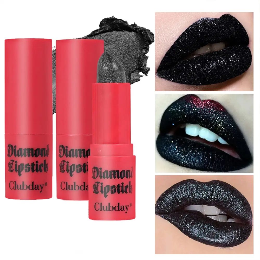 Diamond Glitter Lip Stick Waterproof Lasting Pearlescent Metallic Lip Balm Brown Women Charming Lips Gloss Makeup Cosmetics