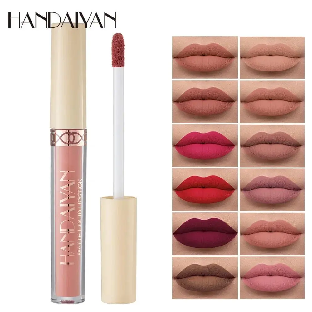 Matte Velvet Lip Glaze Waterproof Long Lasting Nude Red Lipstick Silky Liquid Makeup For Women Hydrating Lip Stain