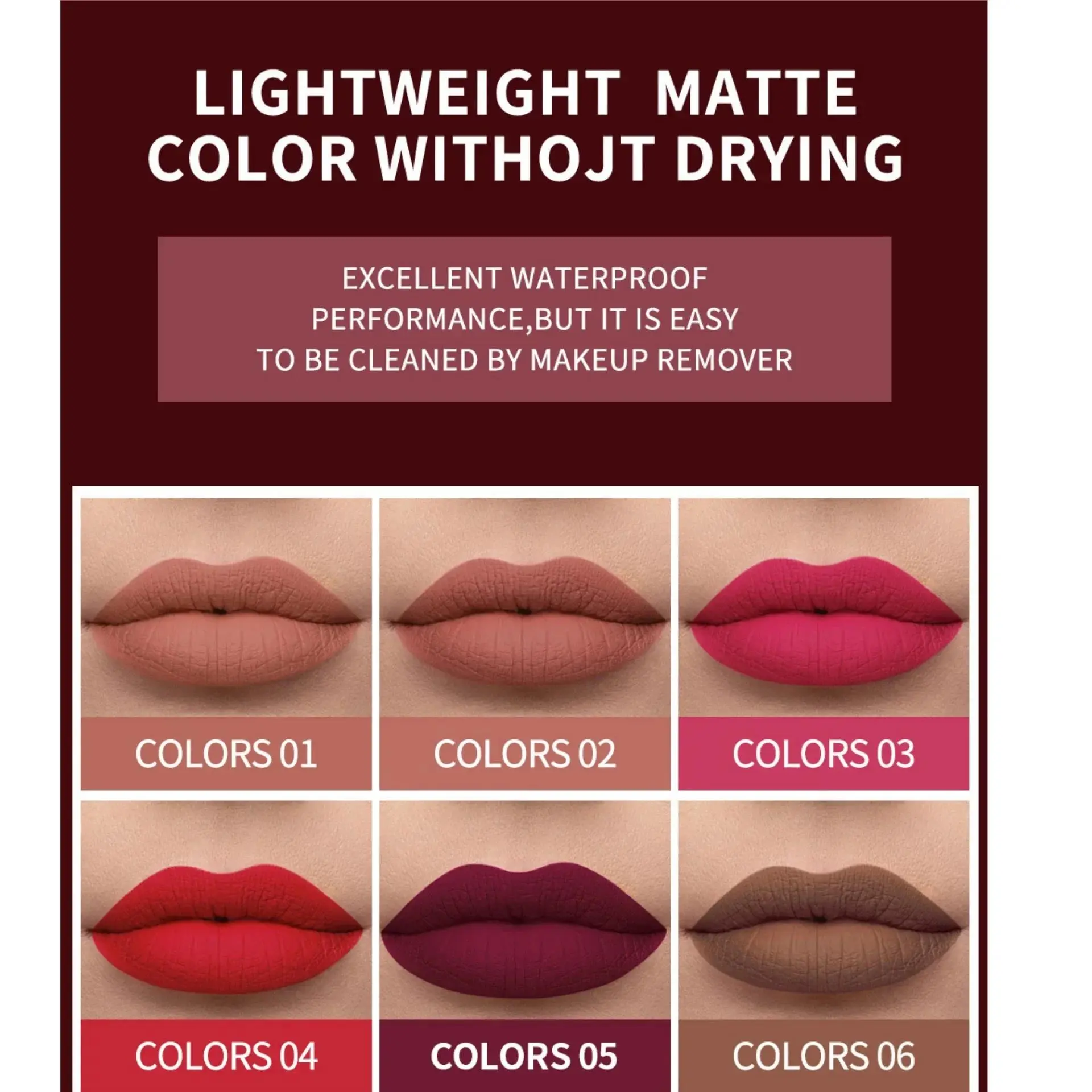 Matte Velvet Lip Glaze Waterproof Long Lasting Nude Red Lipstick Silky Liquid Makeup For Women Hydrating Lip Stain