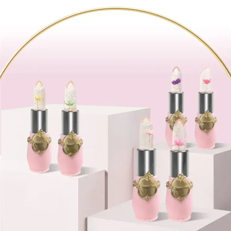 Waterproof 6-color Transparent Moisturizing Jelly Color Changing Lipstick Temperature Changing Flower Lipstick Lip Balm