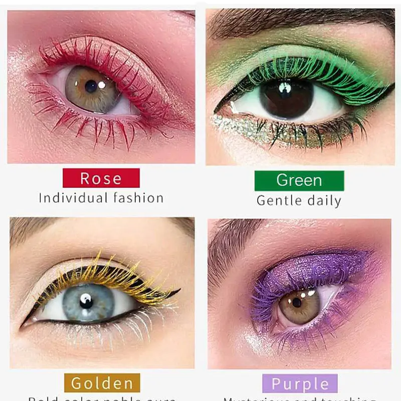 6 Color Extended Eye Black Long Lasting Waterproof Makeup Silk Smooth Eyelash Extension Cosmetics