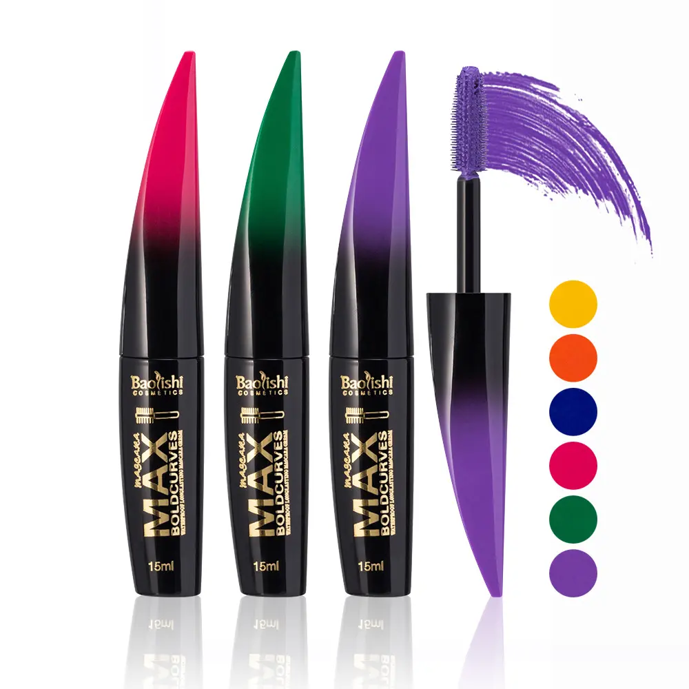 6 Color Extended Eye Black Long Lasting Waterproof Makeup Silk Smooth Eyelash Extension Cosmetics