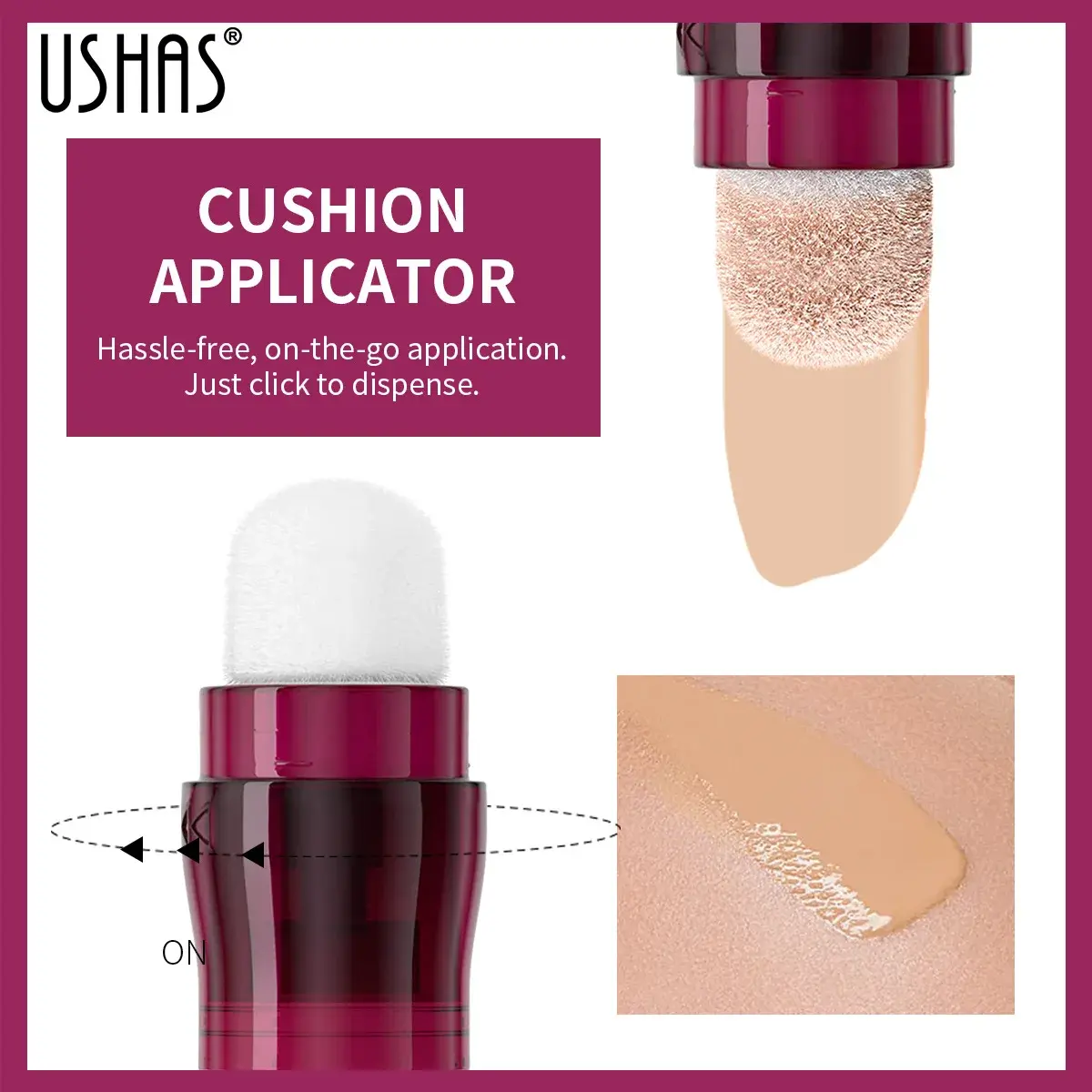 USHAS Sponge Tip Concealer Foundation Waterproof Dark Spots Corrector 12 Color Long-lasting Full Cover Contouring Even Skin Tone
