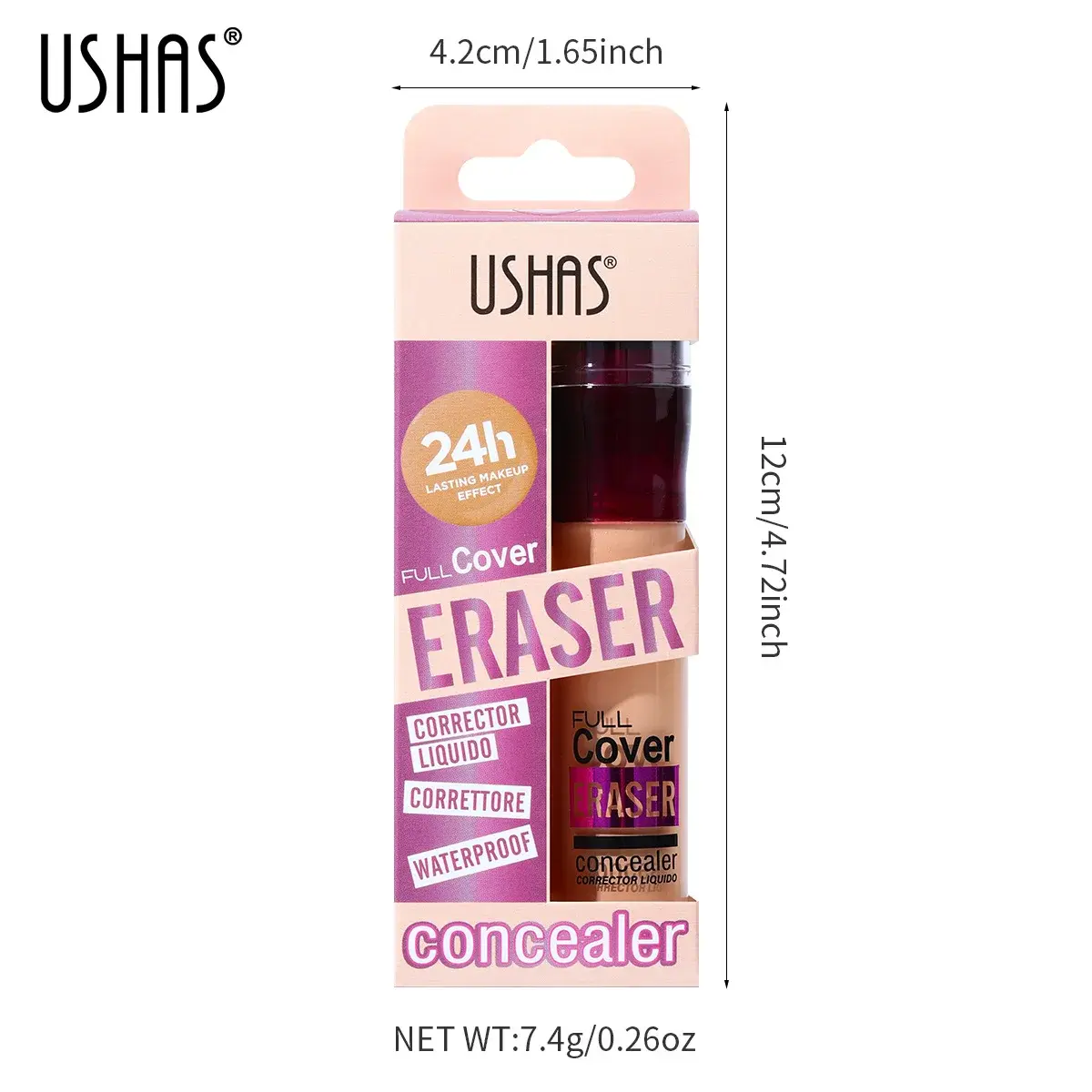 USHAS Sponge Tip Concealer Foundation Waterproof Dark Spots Corrector 12 Color Long-lasting Full Cover Contouring Even Skin Tone