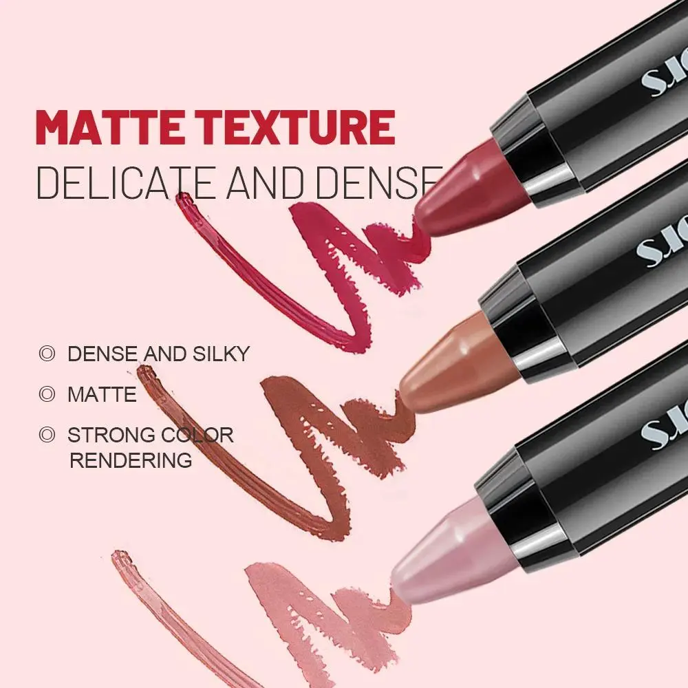 Velvet Matte Lipstick Set Waterproof Long Lasting Sexy Red Non Stick Cup Lip Tint Pen Makeup Cosmetic Pencil