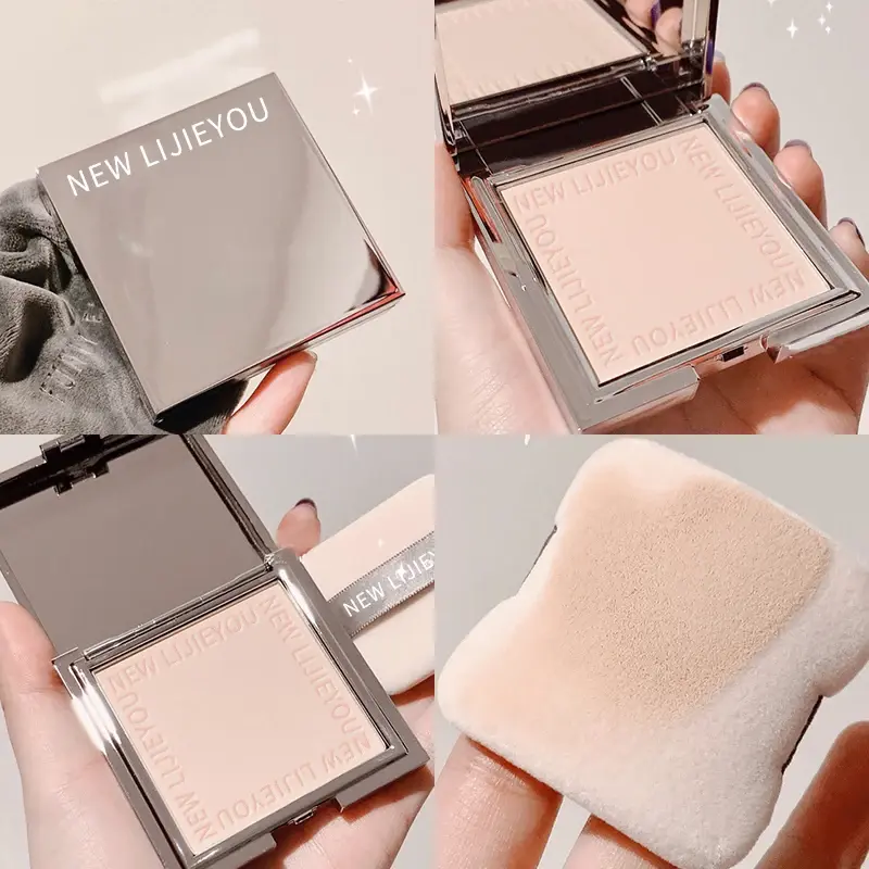 Waterproof powder with mirror, durable makeup, full face coverage, compact powder, cosmetics base, 3 colors