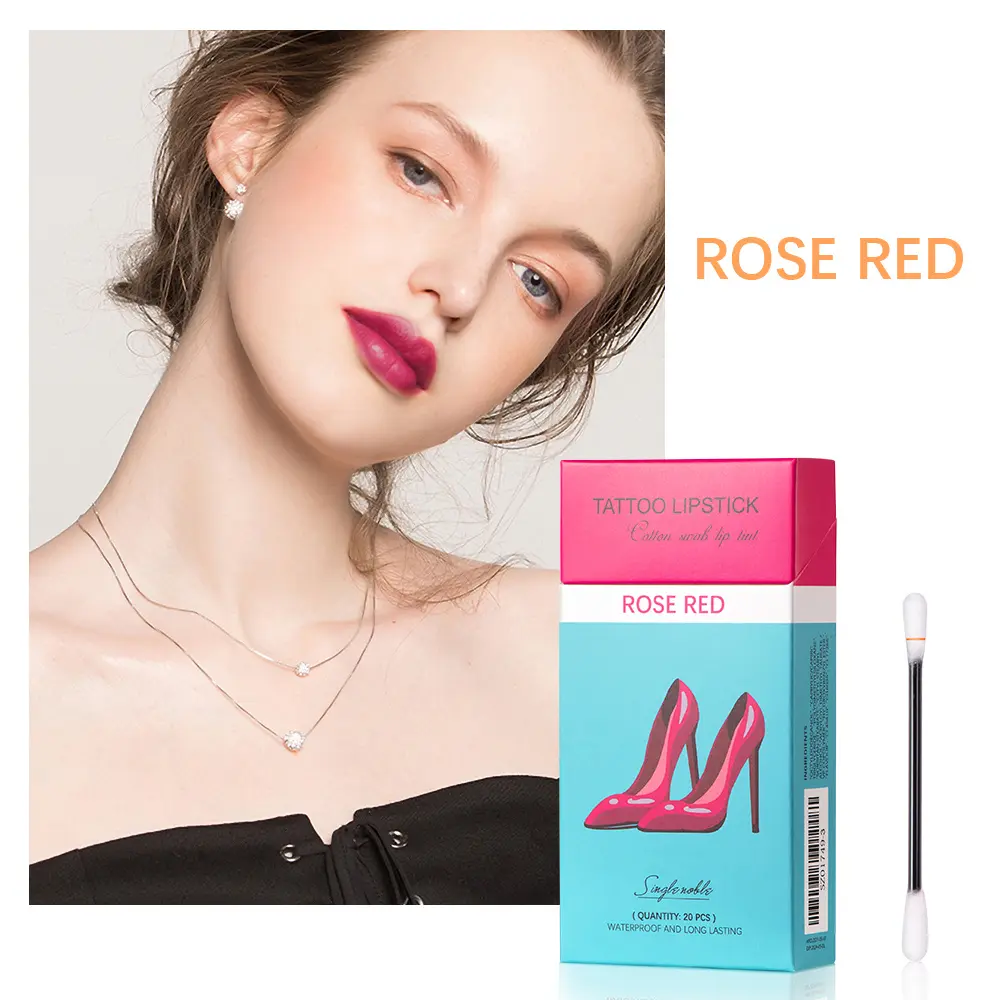 20 Pieces/Set Lipstick Cigarette Cotton Swab Lipstick Portable Waterproof Liquid Non-Stick Cup Tattoo Lipstick Lip Tint Lipgloss