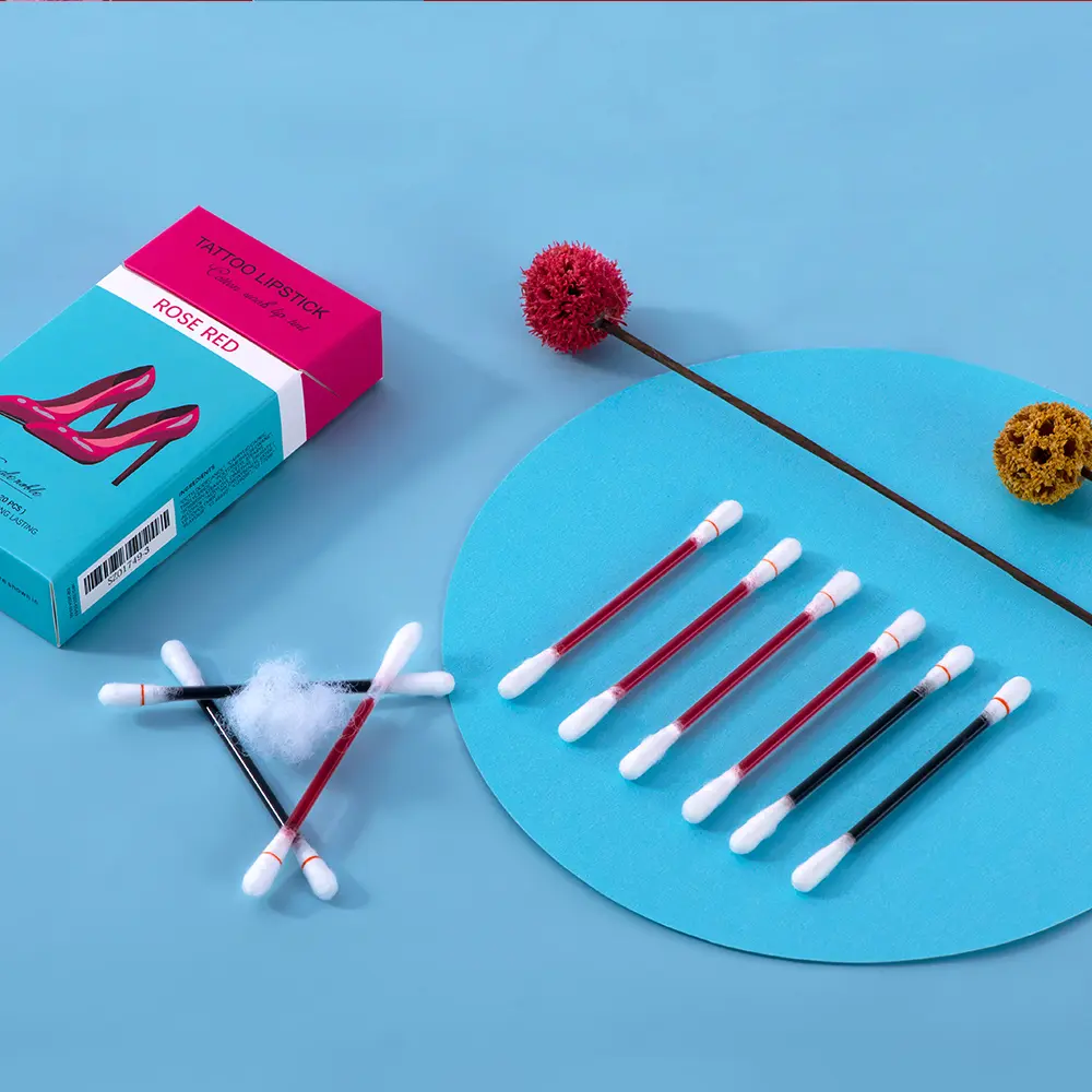20 Pieces/Set Lipstick Cigarette Cotton Swab Lipstick Portable Waterproof Liquid Non-Stick Cup Tattoo Lipstick Lip Tint Lipgloss