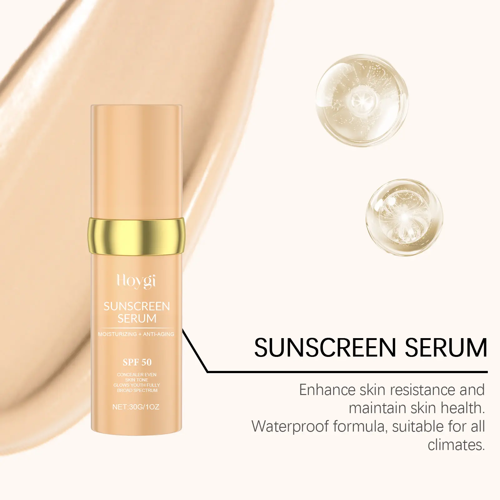Hoygi 30g Moisturizing Concealer Cream Spf50 Sunscreen Waterproof Foundation Makeup Long Lasting Concealing Sun Block Concealer
