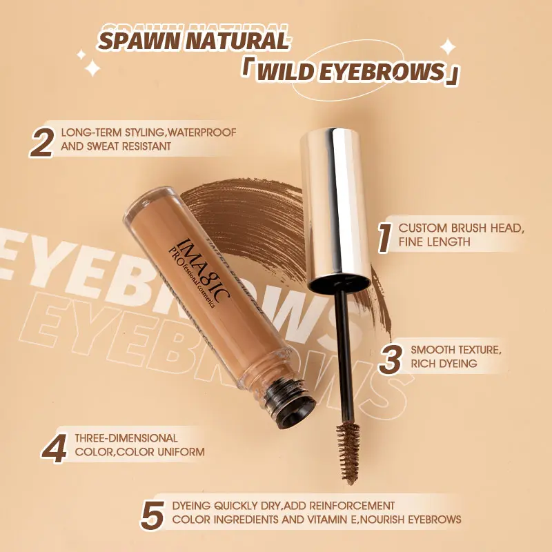 IMAGIC 5ML 6Colors Eyebrow Gel Cream Natural Pigment Wild Enhancers Waterproof Smooth Long-Lasting Professional Makeup Cosmetics