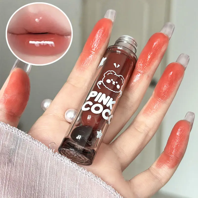 Juice Black Red Lip Gloss Mirror Glass Water Light Clear Lip Glaze Waterproof Non Stick Cup Liquid Lipstick Nude Lip Tint Makeup