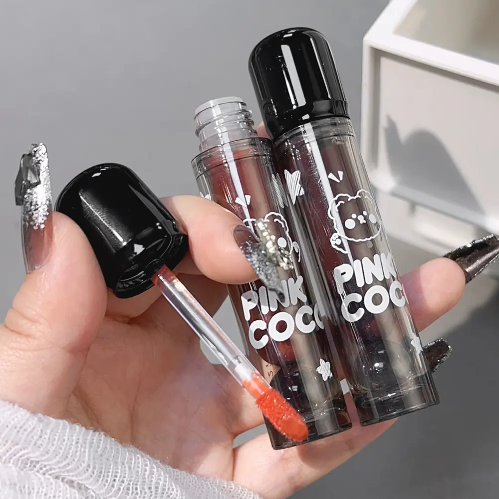 Juice Black Red Lip Gloss Mirror Glass Water Light Clear Lip Glaze Waterproof Non Stick Cup Liquid Lipstick Nude Lip Tint Makeup