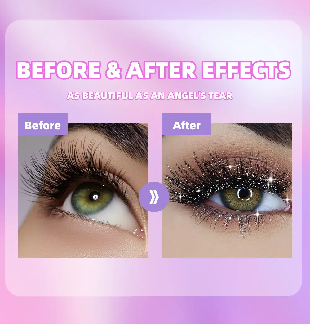 Sliver Gold Purple Glitter Mascara Quick Dry Long Lasting Waterproof Curling Thick Shiny Eyelash Sexy Diamond Mascara Makeup