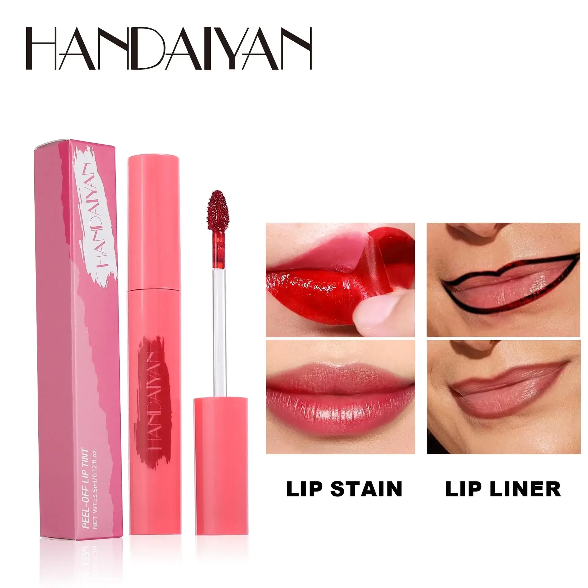 Peel-Off Tattoo Mask Lip Gloss Lip Liner Waterproof Long Lasting Matte Lip Tint Red Brown Contour Tear-off Lips Stain Cosmetic