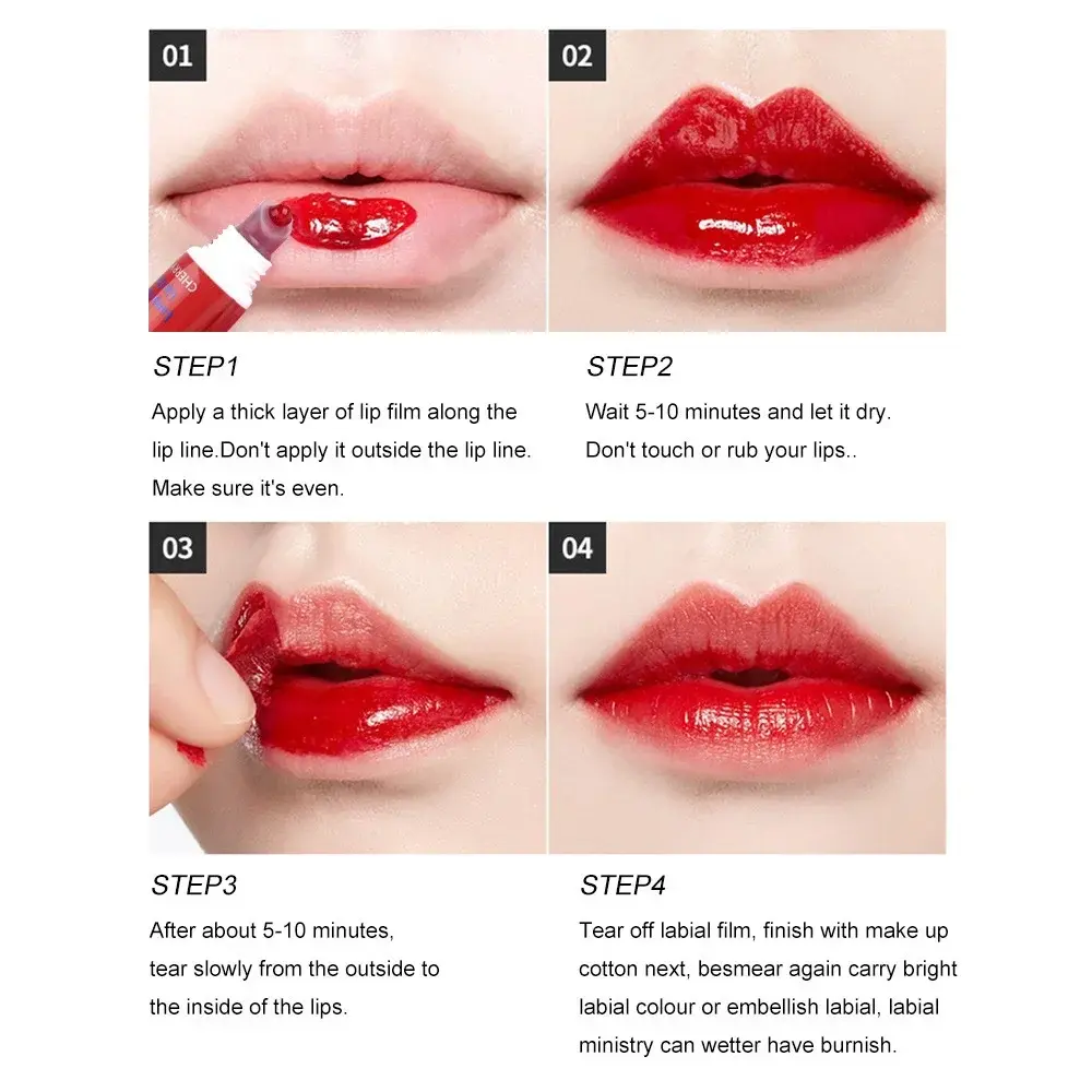 6 Colors Peel Off Liquid Lipstick No Fading Color Tear Lip Gloss Tattoo Dyed Lip Tint Waterproof Long Lasting Lip Ink Cosmetics