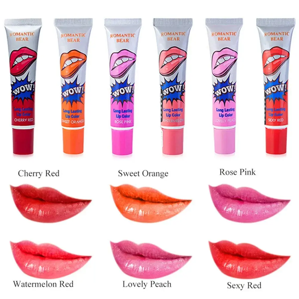6 Colors Peel Off Liquid Lipstick No Fading Color Tear Lip Gloss Tattoo Dyed Lip Tint Waterproof Long Lasting Lip Ink Cosmetics