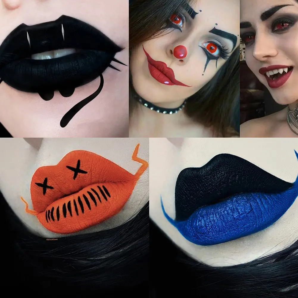 Gothic Lip Glaze Sexy Purple 12 Color Matte Lip Gloss Pearl Green Liquid Lipstick Black Long Lasting Waterproof Makeup