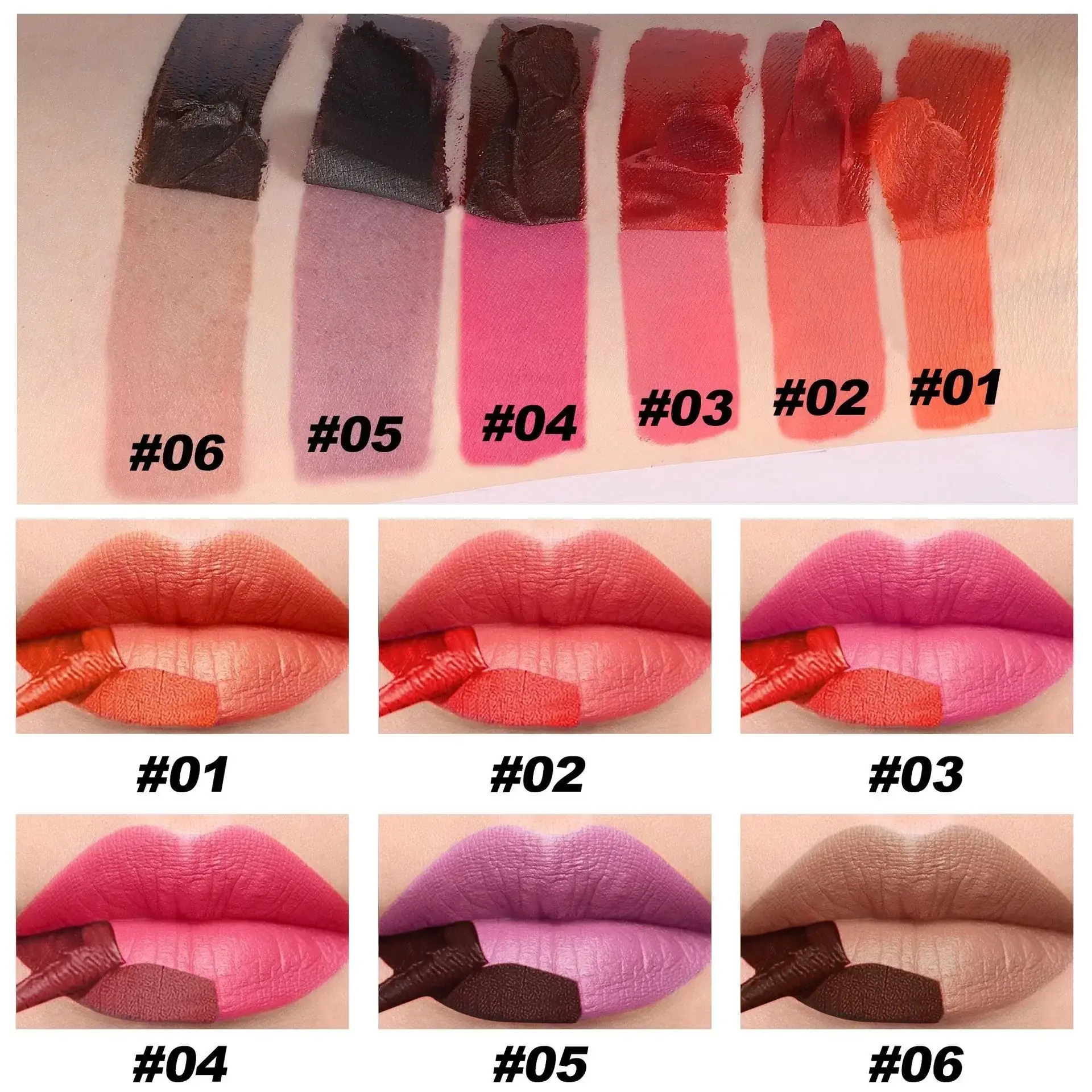 Peel-Off Tattoo Mask Lip Gloss Lip Liner Waterproof Long Lasting Matte Lip Tint Red Brown Contour Tear-off Lips Stain Cosmetic