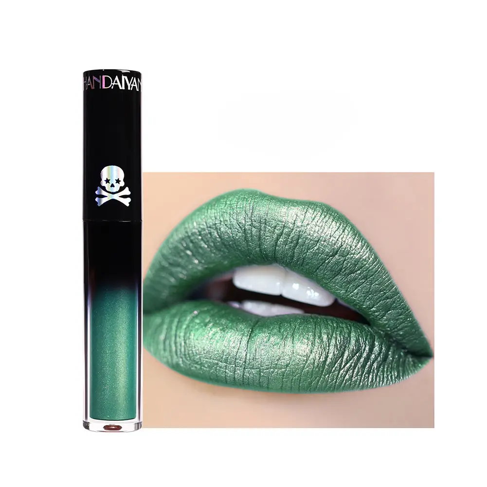 Gothic Lip Glaze Sexy Purple 12 Color Matte Lip Gloss Pearl Green Liquid Lipstick Black Long Lasting Waterproof Makeup