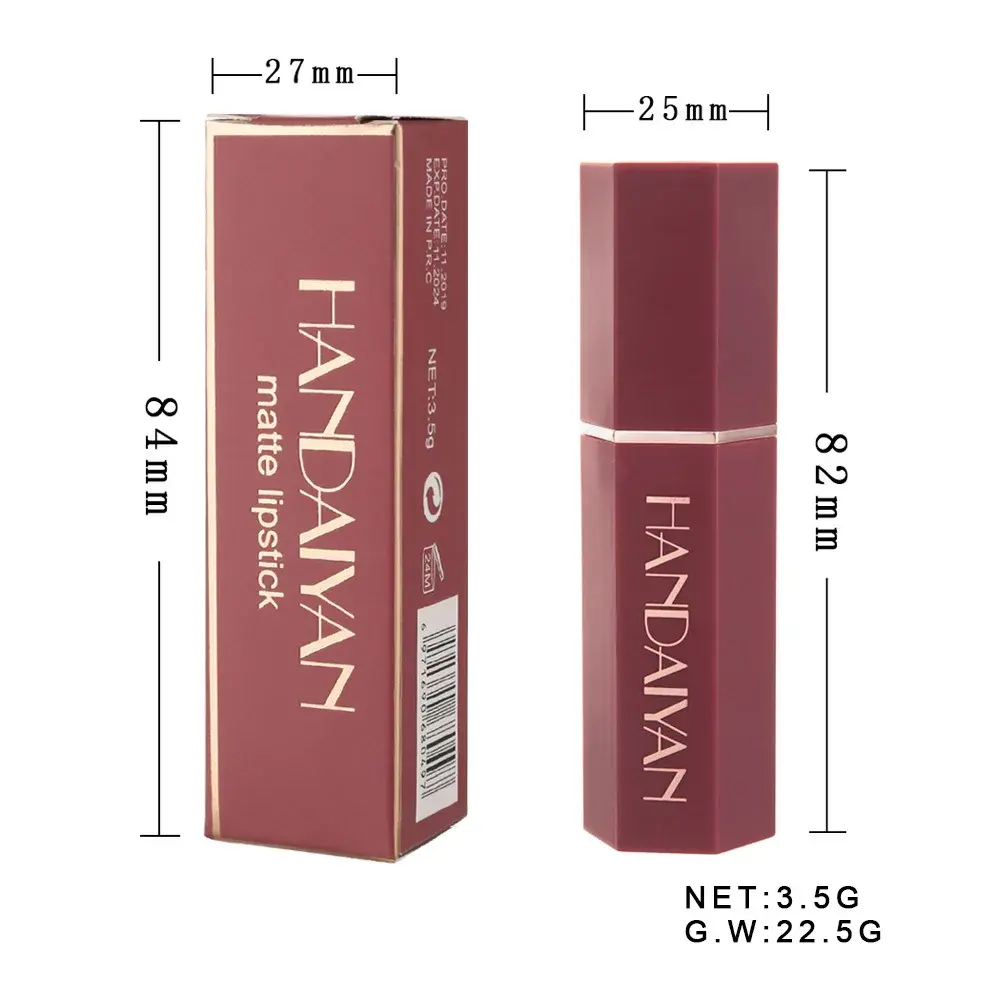 6 Colors Nude Matte Lipstick Waterproof Velvet Lipsticks Sexy Red Brown Pigments Makeup Long Lasting Profissional Lips Cosmetics