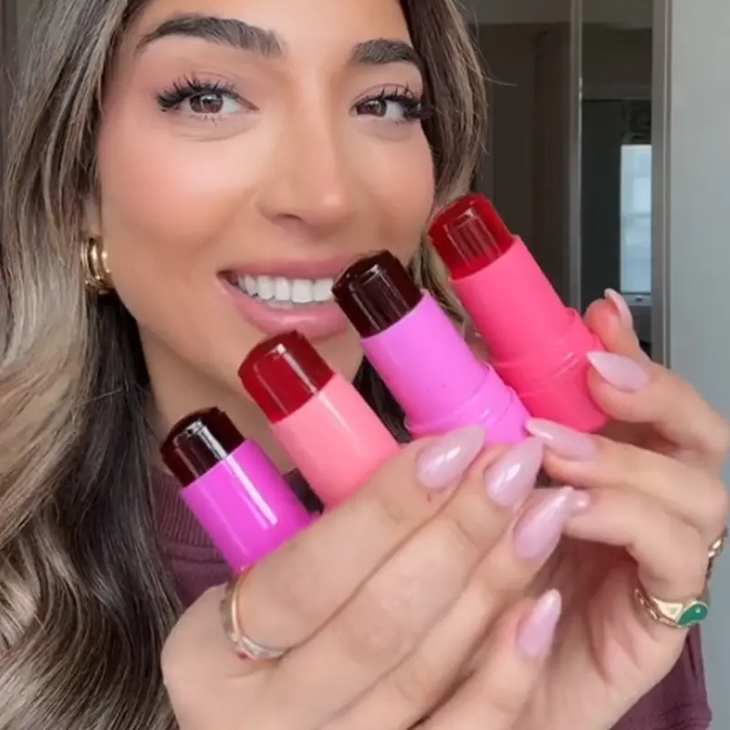 3in1 Blush Stick/lip Tinted/ Eye-shadow Waterproof Long-lasting Moistured Cheek Lip Brighten Water Jelly Tint Matte Makeup