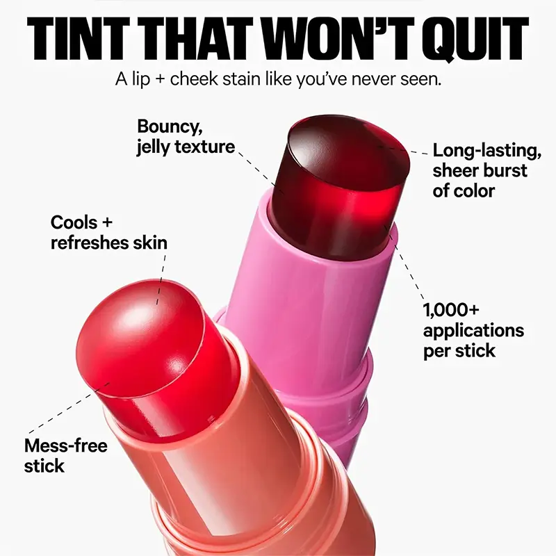 3in1 Blush Stick/lip Tinted/ Eye-shadow Waterproof Long-lasting Moistured Cheek Lip Brighten Water Jelly Tint Matte Makeup