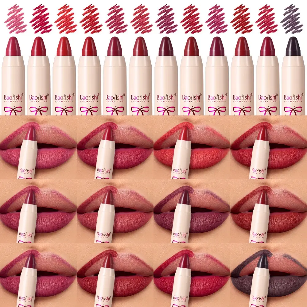 Nude Rose Pink Lip Liner Pencil 12 Color Lip Contour Tint Makeup Waterproof Long Lasting Matte Crayon Lipstick Pen Lips Cosmetic