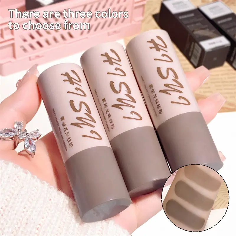 3 Colors Natural Hairline Powder Contour Powder Waterproof Hairline & Root Concealer Pen Instantly Thicker Fuller Looking Hair