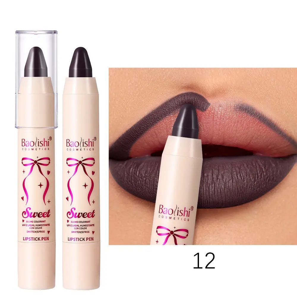 Nude Rose Pink Lip Liner Pencil 12 Color Lip Contour Tint Makeup Waterproof Long Lasting Matte Crayon Lipstick Pen Lips Cosmetic